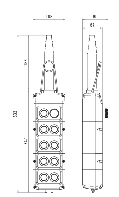 Botonera cableada