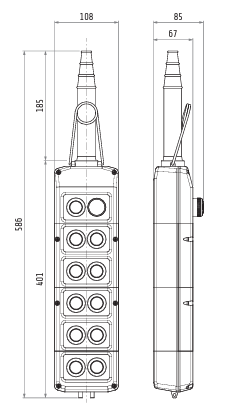 Botonera colgante