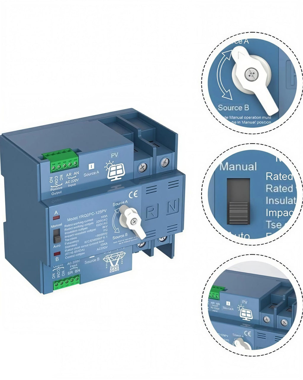 Transferencia automatica / manual 63A 220VAC Inverter
