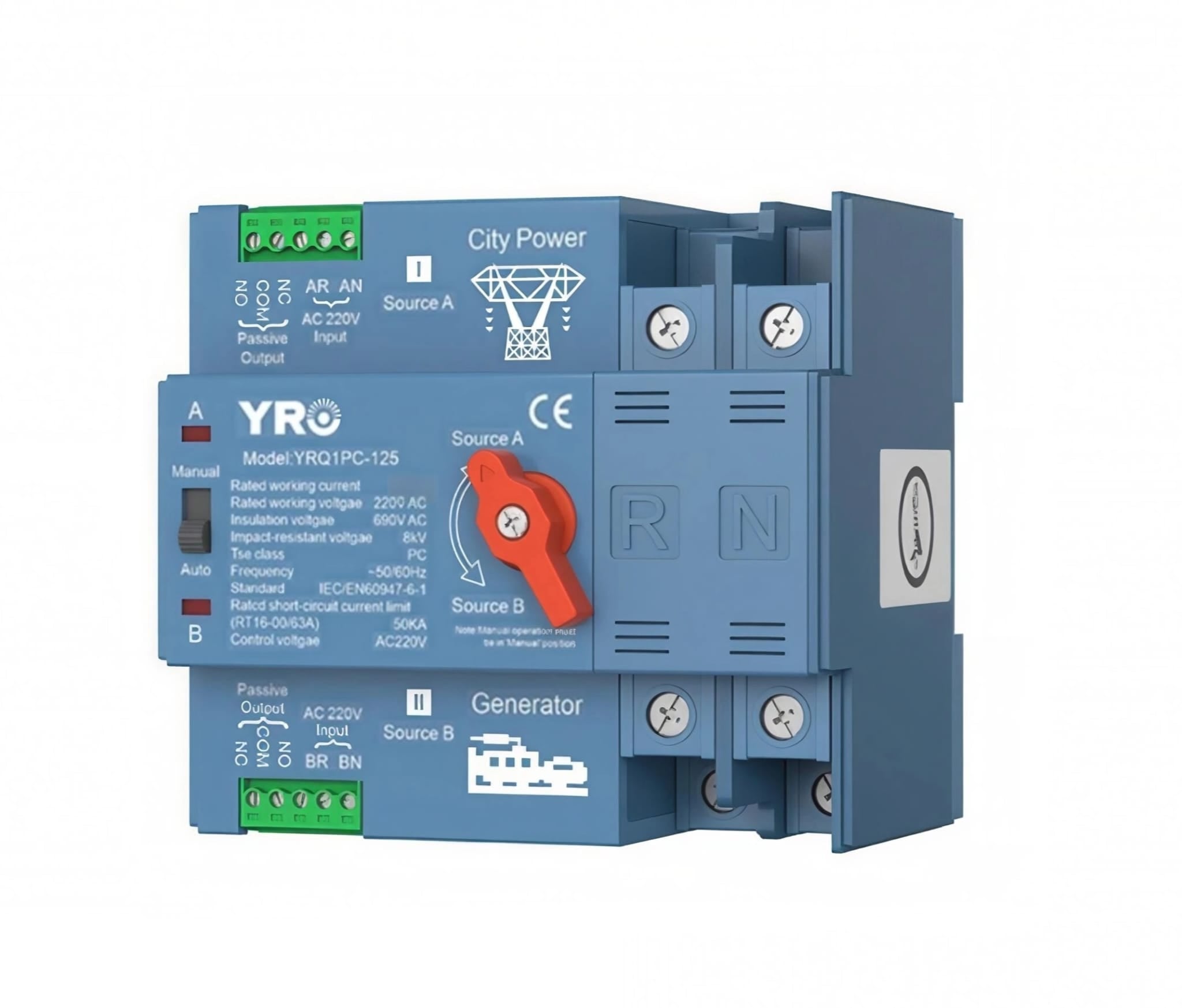 Transferencia automatica / manual 63A 220VAC Generador