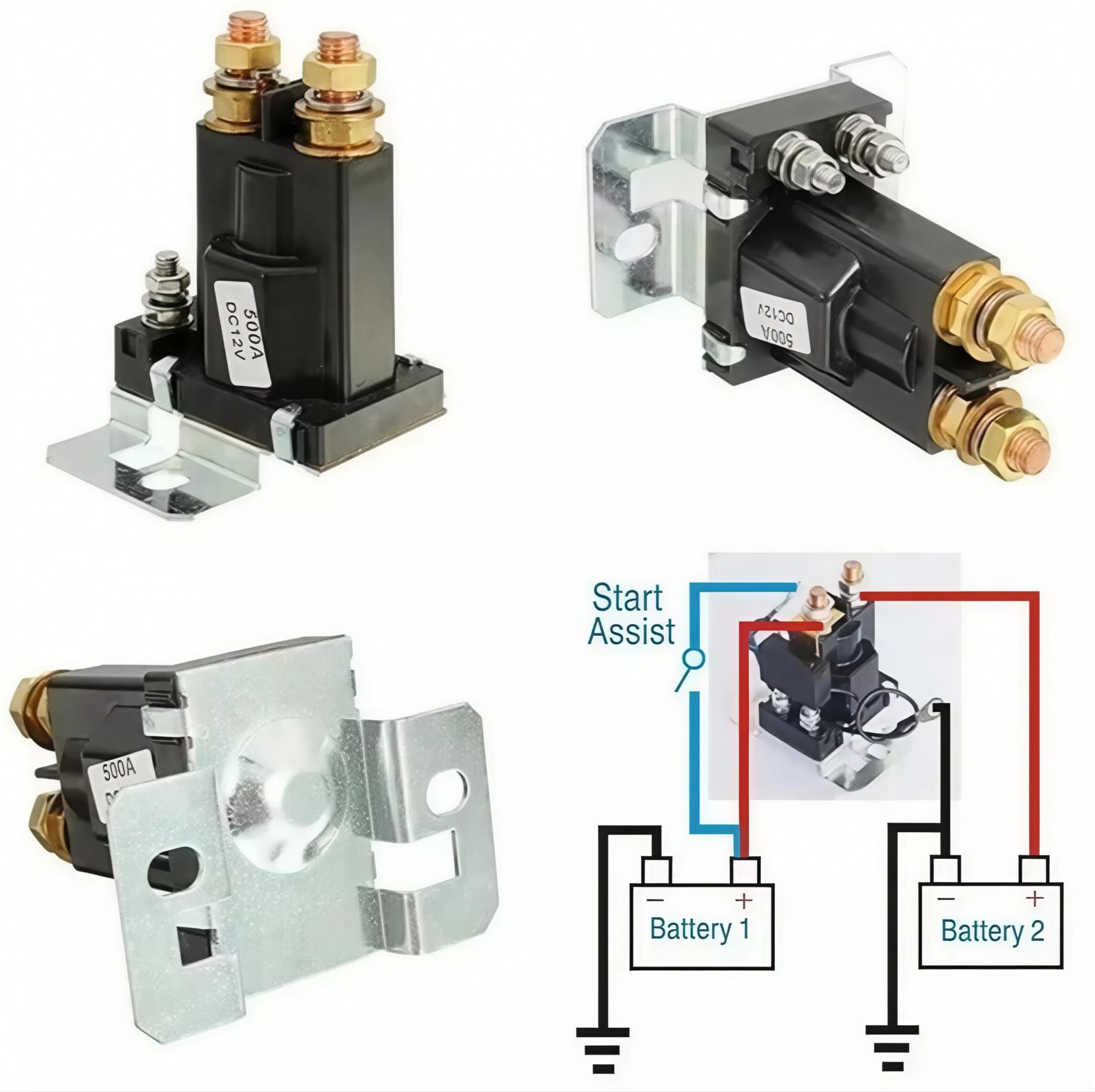 Relay de bateria doble 24V 500A