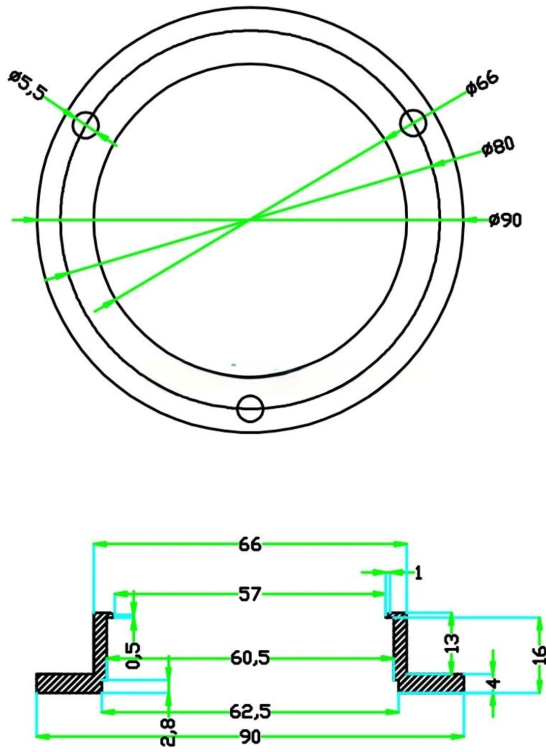 Nivel de burbuja 90mm